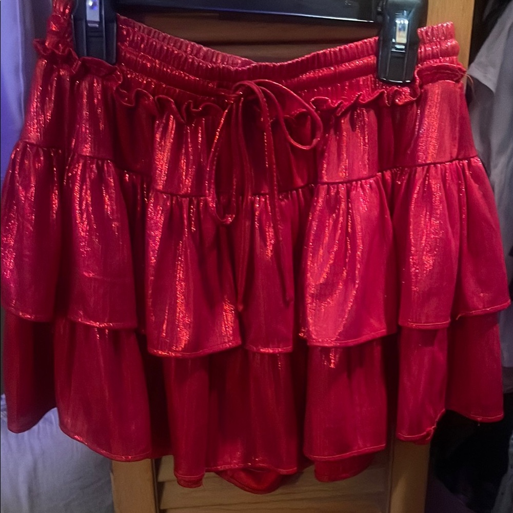 Red Tiered Skirt